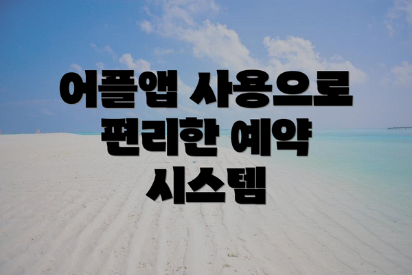 어플앱 사용으로 편리한 예약 시스템