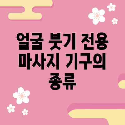 얼굴 붓기 전용 마사지 기구의 종류