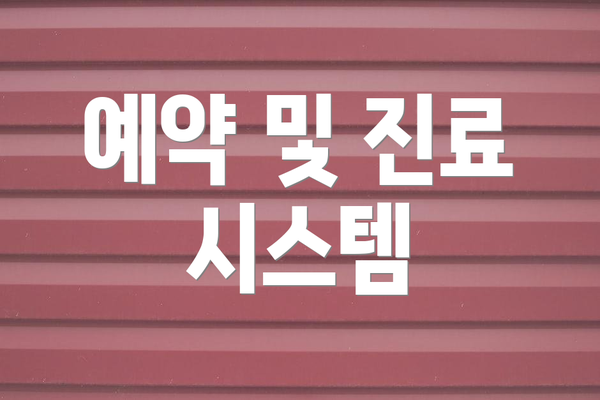 예약 및 진료 시스템