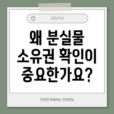 왜 분실물 소유권 확인이 중요한가요?