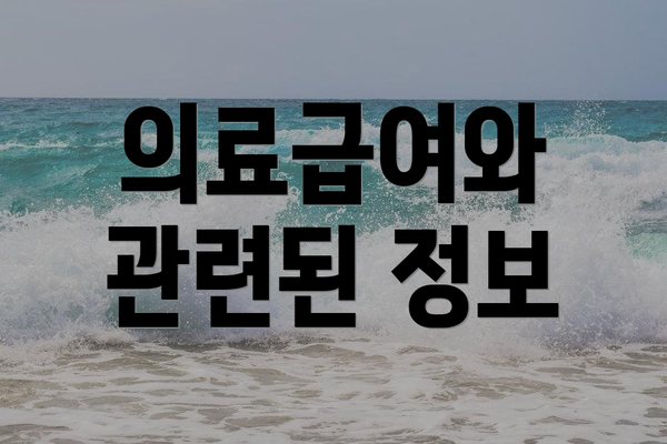 의료급여와 관련된 정보