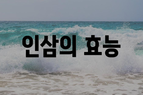인삼의 효능