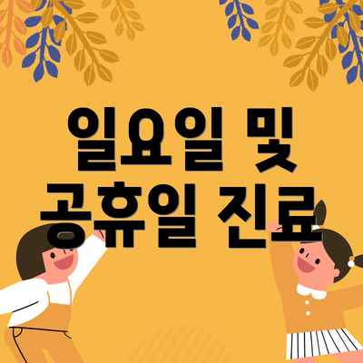 일요일 및 공휴일 진료