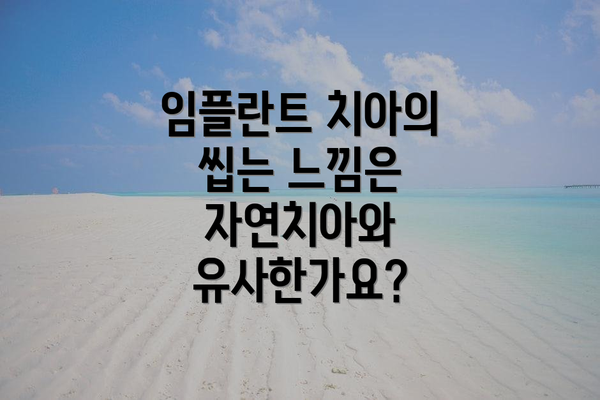 임플란트 치아의 씹는 느낌은 자연치아와 유사한가요?