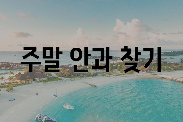 주말 안과 찾기