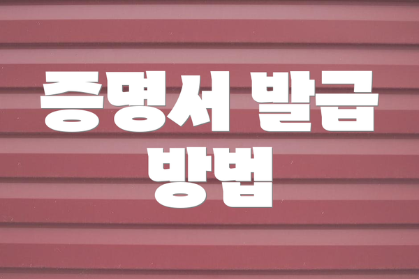 증명서 발급 방법