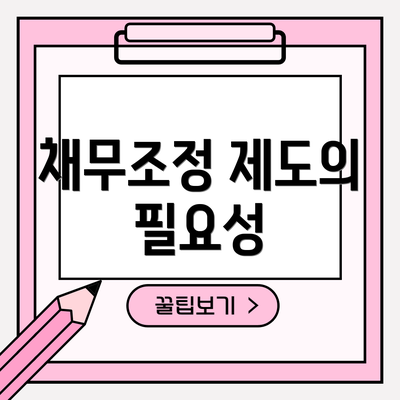 채무조정 제도의 필요성