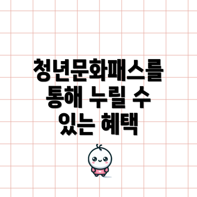 청년문화패스를 통해 누릴 수 있는 혜택
