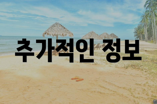 추가적인 정보
