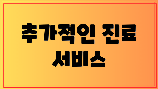 추가적인 진료 서비스