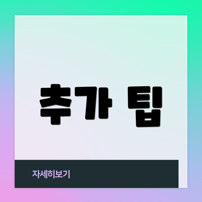 추가 팁