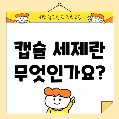 캡슐 세제란 무엇인가요?