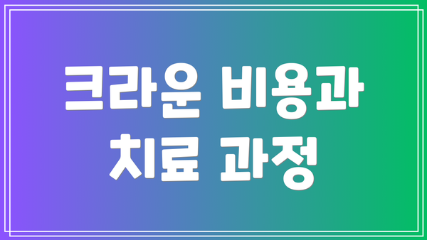 크라운 비용과 치료 과정