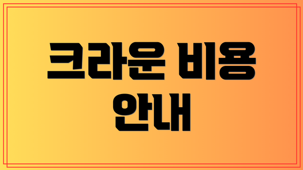 크라운 비용 안내