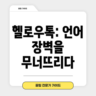 헬로우톡: 언어 장벽을 무너뜨리다