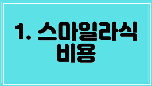 1. 스마일라식 비용