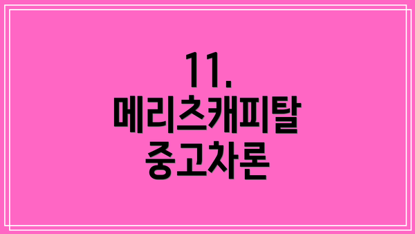 11. 메리츠캐피탈 중고차론