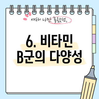 6. 비타민 B군의 다양성