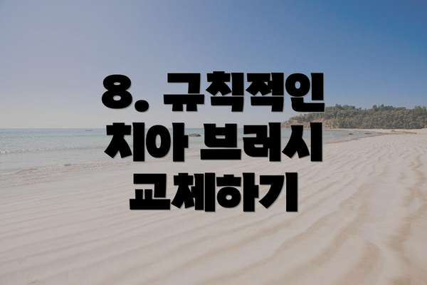 8. 규칙적인 치아 브러시 교체하기