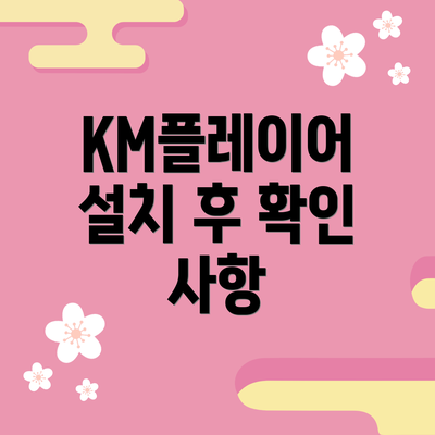 KM플레이어 설치 후 확인 사항