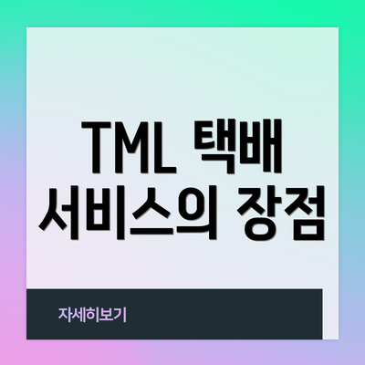 TML 택배 서비스의 장점